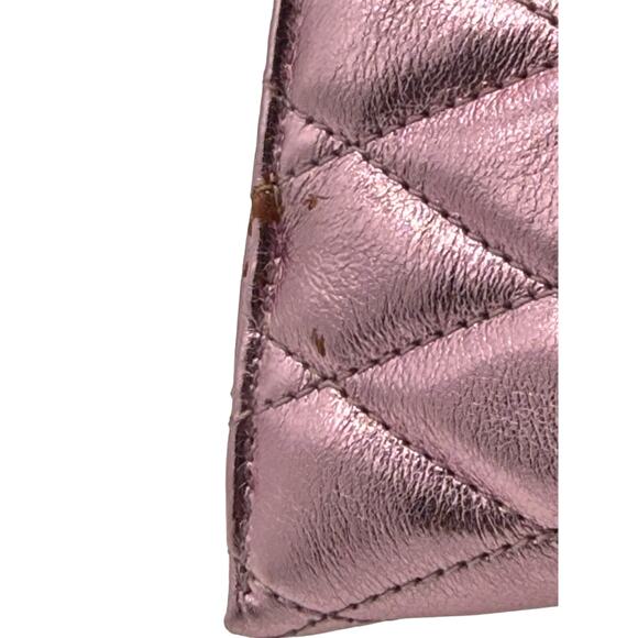 Saint Laurent Berlingo YSL Quilted Metallic Bag Charm*Brand-New w/Dustbag! Pink - Picture 7 of 8